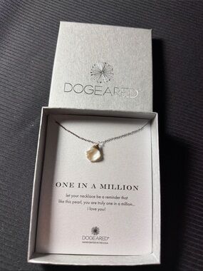 Dogeared Irregular Pearl Pendant Necklace - Silver Chain